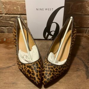 Nine West Cheetah print Sz 7 1/2 M small heel pumps